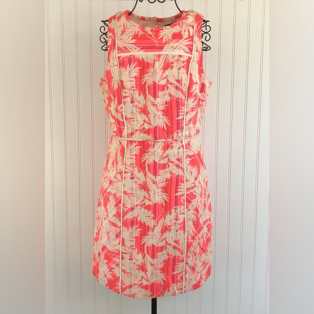 J. Crew Neon Sun-faded Tropical Sheath Dress in Pink Palm Floral - Picture 2 of 12